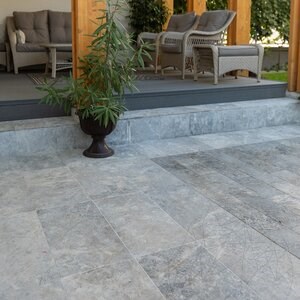 Tundra Grey Sandblasted Marble, 61 x 30.5 x 1.5 cm