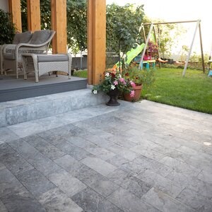 Tundra Grey Sandblasted Marble 15.2 x 30.5 x 3 cm