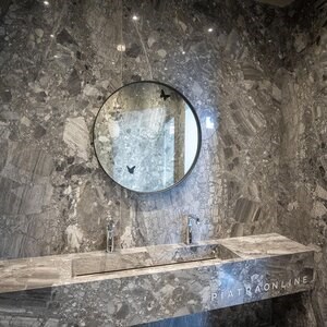 Grigio Superiore Cross Cut Polished Marble Slab, 2 cm