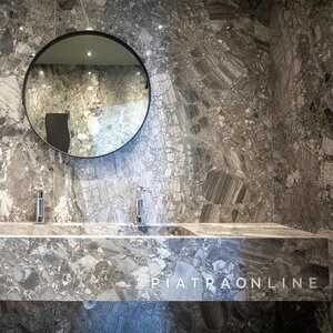 Grigio Superiore Cross Cut Polished Marble Slab, 2 cm