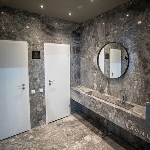 Grigio Superiore Cross Cut Polished Marble Slab, 2 cm