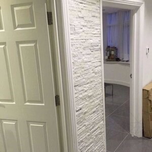 Pure White Marble Wall Cladding Panel, 15 x 60 cm