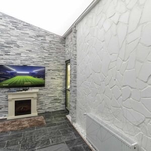 Thassos Polygonal Antique Marble Crazy Paving, 2 cm