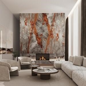 Symphony Grey Polished Marble Slab, 2 cm