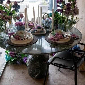 Tinos Marble Moon Dining Table