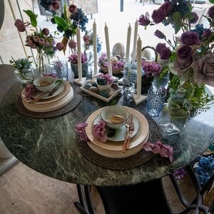 Tinos Marble Moon Dining Table