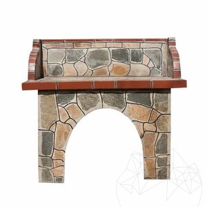 Barbeque Table with polygonal flagstone