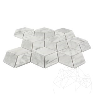 New York Cube Design Honed Marble Mosaic