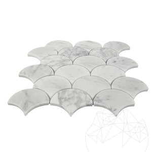 New York Fish Scale Honed Marble Mosaic 