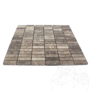 Dark Emperador Polished Marble Mosaic, 4.8 x 1.5 cm