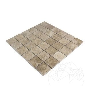 Light Emperador Polished Marble Mosaic, 4.8 x 4.8 cm