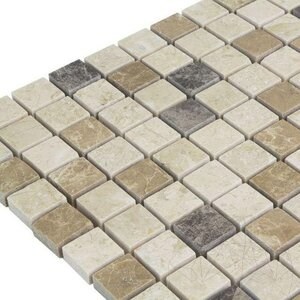 Mix Polished Marble Mosaic, 2.3 x 2.3 cm