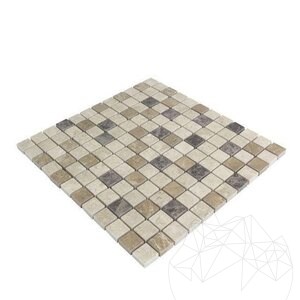 Mix Polished Marble Mosaic, 2.3 x 2.3 cm