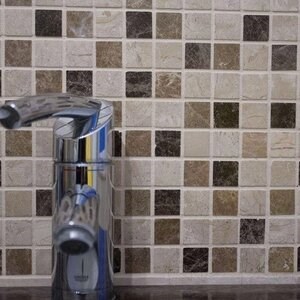 Mix Polished Marble Mosaic, 2.3 x 2.3 cm