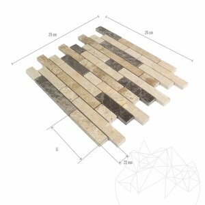 Mix Polished Marble Mosaic, 2.3 x FL