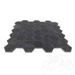 Nero Marquina Hexagon Honed Marble Mosaic
