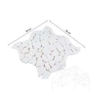 Crazy Paving Tumbled Thassos Marble Mosaic