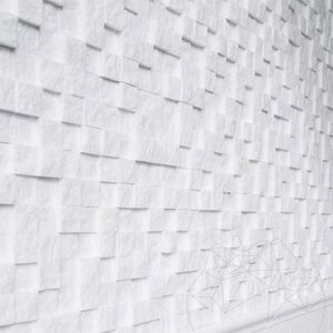 Thassos Splitface Marble 3D Mosaic, 2.8 x 2.8 cm