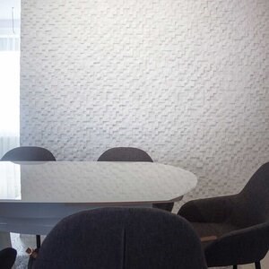 Thassos Splitface Marble 3D Mosaic, 2.8 x 2.8 cm