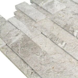 Tundra Grey Polished Marble 3D Wall Mosaic