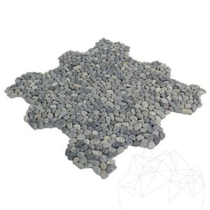 Small Black Tumbled Pebbles Mosaic