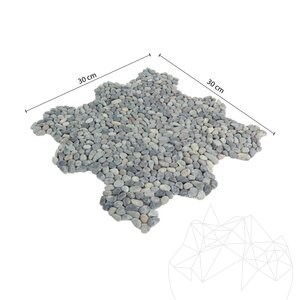Small Black Tumbled Pebbles Mosaic