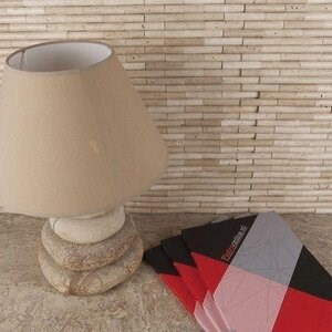 Classic Travertine Tumbled Bamboo Mosaic 1.5 x 7.5 cm