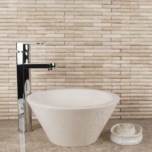 Classic Travertine Tumbled Bamboo Mosaic 1.5 x 7.5 cm