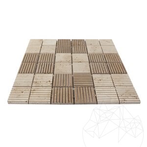 Classic & Noce Scratched Travertine Mosaic, 4.7 x 4.7 cm