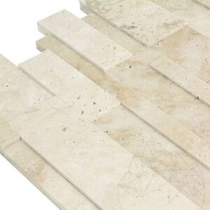 Classic Polished Travertine 3D Wall Mosaic