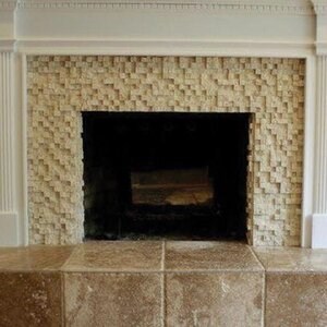 Classic Splitface Travertine 3D Mosaic, 2.5 x 2.5 cm