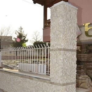 Classic Splitface Travertine 3D Mosaic, 2.5 x 2.5 cm