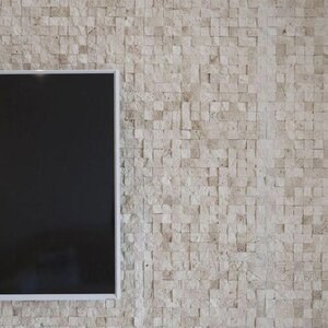Classic Splitface Travertine 3D Mosaic, 2.5 x 2.5 cm