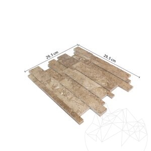 Latte Polished Travertine 3D Wall Mosaic