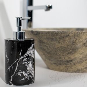 Nero Marble Soap Dispenser, 19.5 x 8.5 cm