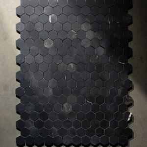 Nero Marquina Hexagon Honed Marble Mosaic