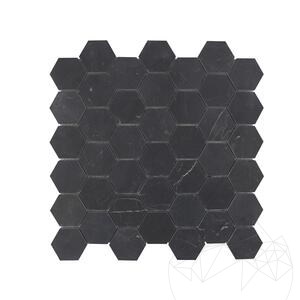 Nero Marquina Hexagon Honed Marble Mosaic