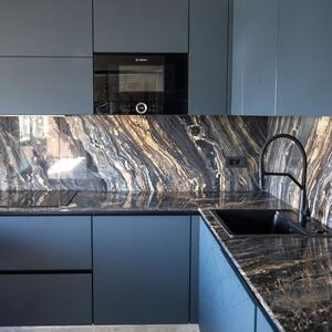 Nero Picasso Polished Marble Slab, 2 cm