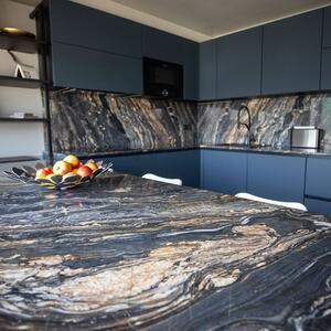 Nero Picasso Polished Marble Slab, 2 cm