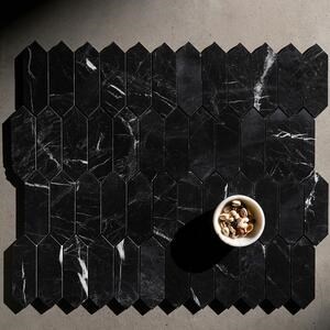 Nero Marble Polished Pillar Mosaic 30.5 x 28 cm