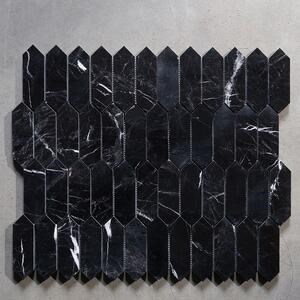 Nero Marble Polished Pillar Mosaic 30.5 x 28 cm