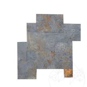 Multicolour Noisette Riven Slate French Pattern Set, 2 cm