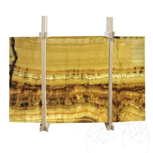 Vein Cut Polished Onyx Slab, 2 cm