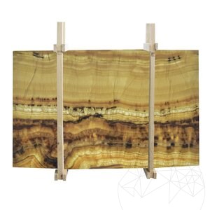 Vein Cut Polished Onyx Slab, 2 cm
