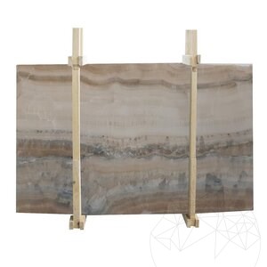Vein Cut Polished Onyx Slab, 2 cm