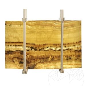 Vein Cut Polished Onyx Slab, 2 cm