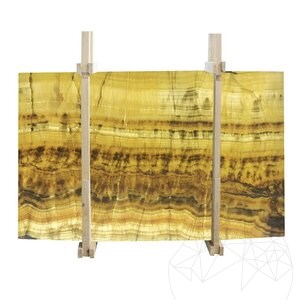 Vein Cut Polished Onyx Slab, 2 cm