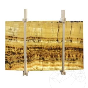 Vein Cut Polished Onyx Slab, 2 cm