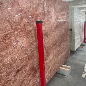 Opium Red Filled & Polished Travertine Slab, 2 cm
