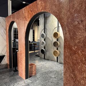 Opium Red Filled & Polished Travertine Slab, 2 cm
